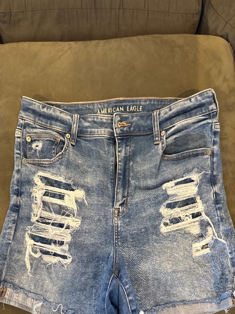 American Eagle Hi-Rise Shortie Jean Shorts